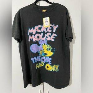 Mickey Mouse T-shirt.